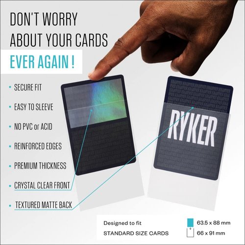 Ryker | Compatible with Exploding Kittens Board Game Plus 4 Expansions Card Sleeve Kit | Board Game Card Sleeves (Clear)
