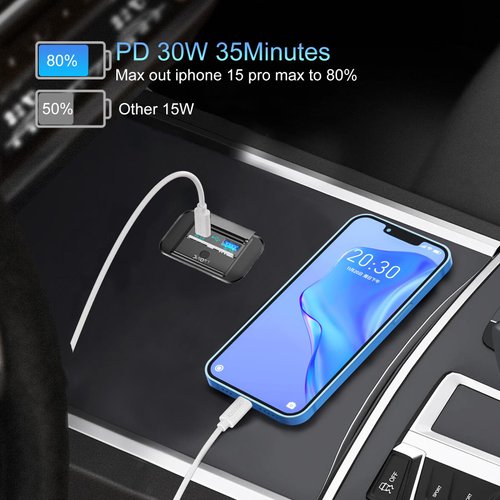 4PCS 12V RV USB Outlet with Power Switch, Vadaxx 48W Dual PD3.0 Type-C & Quick Charge QC3.0 USB-A Port Panel Wall Mount Cap, Car USB Socket Charger Adapter for RV Marine Boat Bus ATV Motorcycle Truck