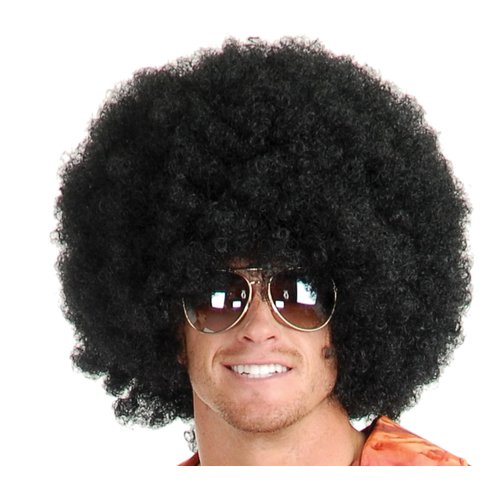 United States of Oh My Gosh Afro Wig, Bob Ross Style Lace Front Glueless Wigs Human Hair, Heat-Resistant Synthetic Men Wig, Unisex, Men, Women, Anime Cosplay, Halloween Wigs for Party - Black