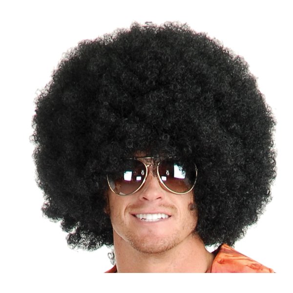 United States of Oh My Gosh Afro Wig, Bob Ross Style Lace Front Glueless Wigs Human Hair, Heat-Resistant Synthetic Men Wig, Unisex, Men, Women, Anime Cosplay, Halloween Wigs for Party - Black