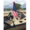 Pontoon Boat Flag Holder. Orange safety flag included. Tired of Holding the Skier Down Flag? Just clamp the Flag Buddy to your Boat and rotate it up when required. Rubbber clamping pads.