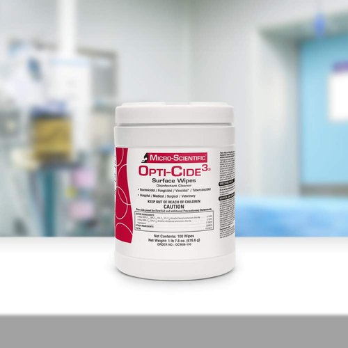 Micro-Scientific Opti-Cide3 Medical Disinfecting Wipes Healthcare Grade Disinfectant Cleaner Surface Wipes - OCW06-100