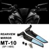Motorcycle Rearview Wing Mirrors Compatible with Yamaha MT 09/MT-09 SP/MT-10/MT-07 Motorcycle Blue Anti-glare Handlebar Mount Side Mirrors Rotating Rear View Mirrors Fits for 790 Duke/890 Duke R