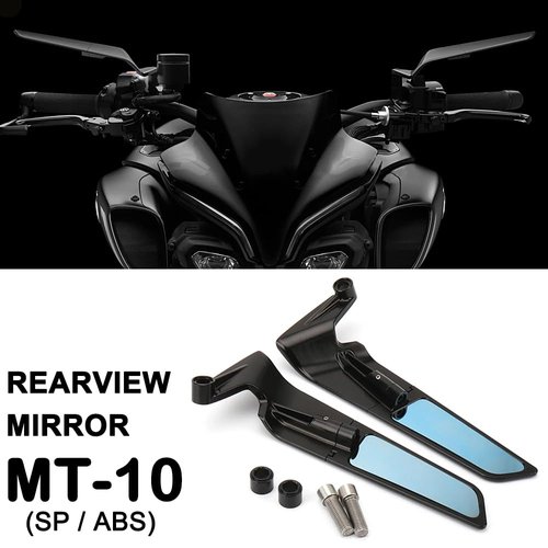 Motorcycle Rearview Wing Mirrors Compatible with Yamaha MT 09/MT-09 SP/MT-10/MT-07 Motorcycle Blue Anti-glare Handlebar Mount Side Mirrors Rotating Rear View Mirrors Fits for 790 Duke/890 Duke R