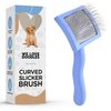 Curved Grooming Slicker Brush for Dogs, Soft Pin Goldendoodle Brush for Dematting & Shedding, Ideal Dog Slicker Brush for Poodles, Labradoodles & Other Breeds [We Love Doodles] (Small)