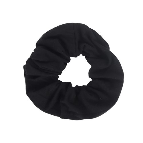 Jumbo Cotton Scrunchie Hair Tie - Black
