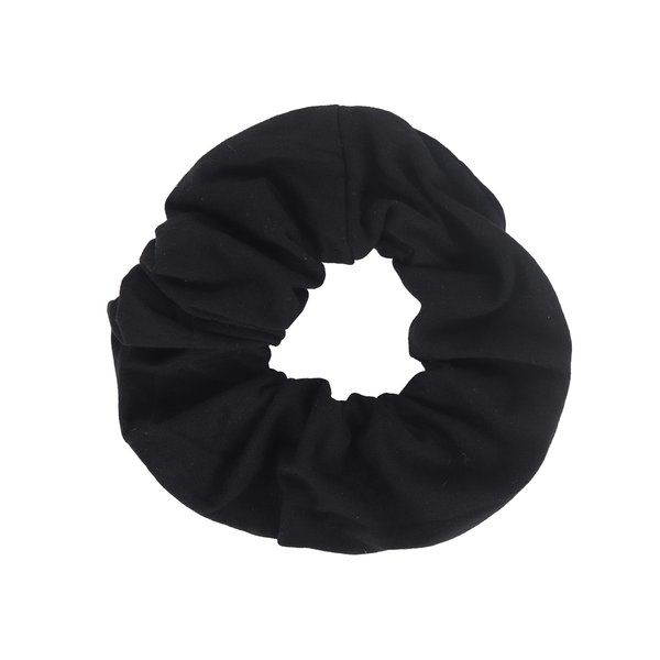 Jumbo Cotton Scrunchie Hair Tie - Black