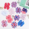Girl Hair Clip Grosgrain Ribbon Hair Bow Baby Girls Hair Accessories for 4th of July 4 Pack ZFJ33 (Set 3)