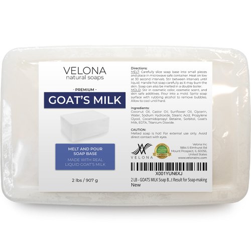 velona 2 LB +2 LB - GOATS MILK Soap Base SLS/SLES free | Melt and Pour | Natural Bars For The Best Result for Soap-making