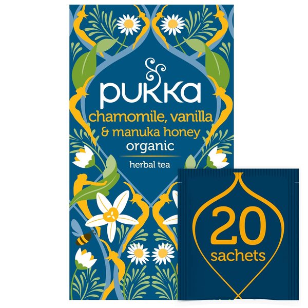 Pukka Organic Herbal Tea Chamomile Vanilla & Manuka Honey 20 Tea Bags