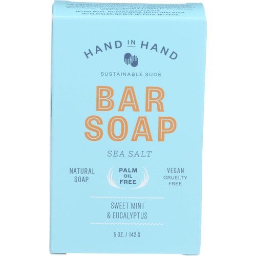 Hand in Hand Sweet Mint & Eucalyptus Sea Salt Bar Soap, 5 OZ