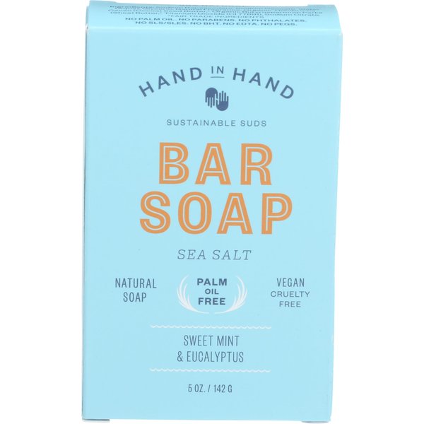 Hand in Hand Sweet Mint & Eucalyptus Sea Salt Bar Soap, 5 OZ