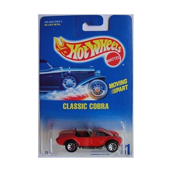 HOT WHEELS 1991 #31 RED CLASSIC COBRA 7 SPOKE WHEELS DIE-CAST