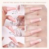French Tip Nail Stamp - 4PCS Nail Art Stamper Kit Clear Silicone Nail Stamping Long & Short Jelly Stamper for Nails with Scrapers Nail Stamper Kit for French Manicure