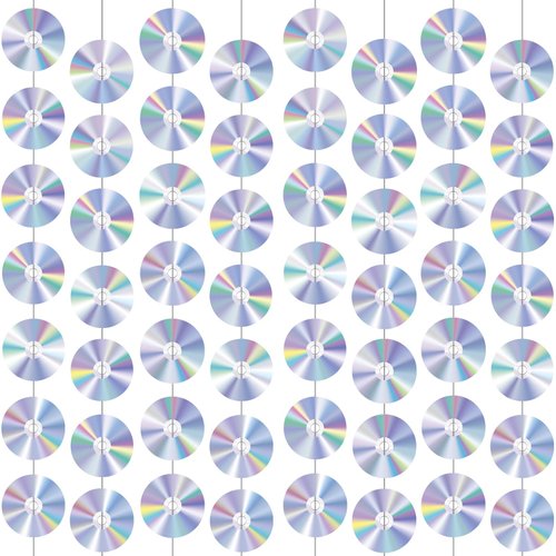 Naozinebi CD Disco Banners Retro 90s Theme Hanging Swirl Ceiling Y2K Early 2000s Party Decorations 50s 70s 80s Music Party Favors for Music Birthday Party Wall Decor Supplies 8Pcs