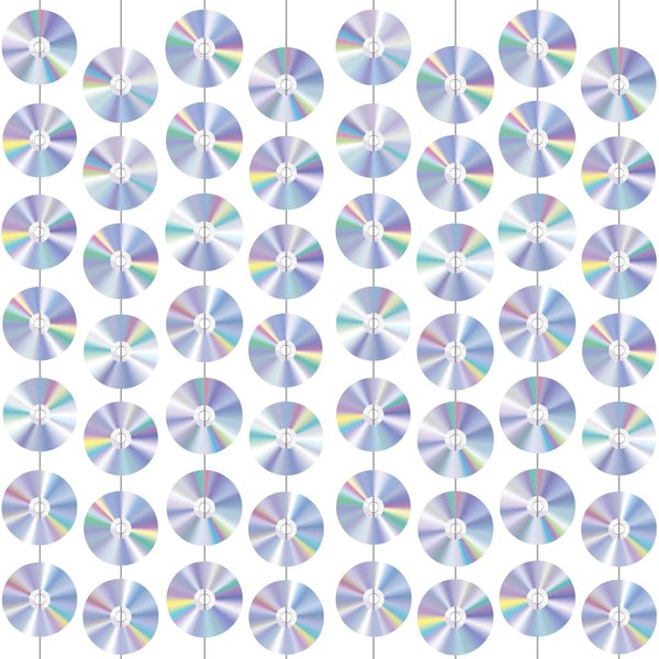 Naozinebi CD Disco Banners Retro 90s Theme Hanging Swirl Ceiling Y2K Early 2000s Party Decorations 50s 70s 80s Music Party Favors for Music Birthday Party Wall Decor Supplies 8Pcs