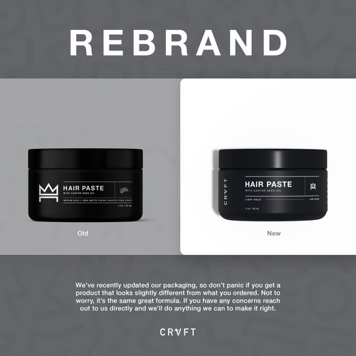 CRVFT Hair Paste 2oz | Light Hold/Low Shine [Matte] | Add Volume, Texture, & Definition | Ideal for All Hair Types & Lengths | Lightweight [Dry Paste] Styler | Made in the USA | Paraben & Sulfate Free