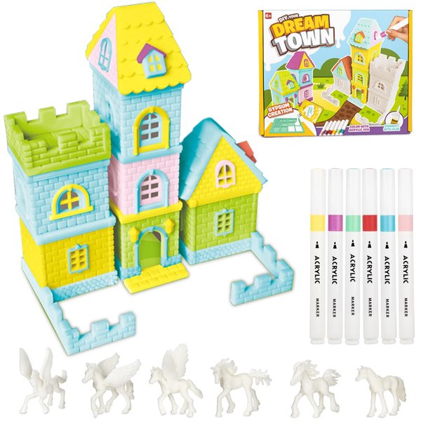 SUMERBOX Arts and Crafts for Kids Ages 6-12, Build Color Your Own House, Painting Kit for Girl, Educational Toy Christmas Birthday Gift for Boys Girls