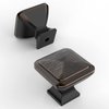 Amerdeco 10 Pack Oil Rubbed Bronze Square Kitchen Cabinet Knobs Cabinet Hardware Single Hole Cabinet Pulls Gold Drawer Knobs and Pulls for Bathroom Cabinets ZH0019