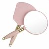XPXKJ Handheld Mirror with Handle, for Vanity Makeup Home Salon Travel Use (Circular, Pink)