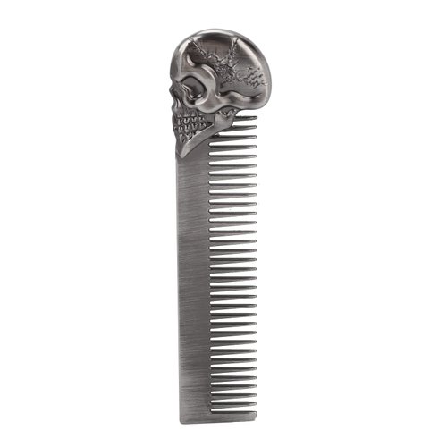 Haosie Pocket Beard Comb, 5.79in Skull Pattern Hair Comb for Men, Smooth Oil Hair Styling Travel Comb for Hair Beard Home Salon