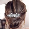 Hair Barrettes for Women, Rhinestone Hair Clips Sparkle Hair Barrettes Crystal Hair Clips for Women Girls Fancy Bridal Hair Clips Wedding Hair Accessories(Silver)