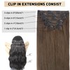 Atbering Clip in Hair Extensions Real Human Hair, Invisible Chocolate Brown Hair Extensions Clip ins for Short or Thin Hiar, Natural Remy Clip on Straight Hair Extensions 16inch 115g 7pcs