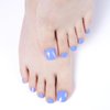 Wekcekcek Semi Cured Gel Toenail Strips, 32 Mysterious Blue Toenail Stickers Pedicure Strips Salon Quality Nail Wraps with Nail File & Wood Stick(UV/LED Lamp Required)