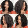 Julia Hair 12A Bye Bye Knots Glueless Wig Kinky Curly 7x5 Pre Cut Lace Front Wigs Invisible Knots Virgin Human Hair HD Lace Frontal Pre Bleached Wig 180% Density 20 Inch