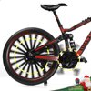 Risopen 1:8 Scale Finger Bike Bicycle Model Toy Mini Bike Model Toy Bicycle Ornament for Home Decorated Metal Die-cast Red Bike Model Decoration with Finger Skateboard Toy Figure Kit for Kid Adult