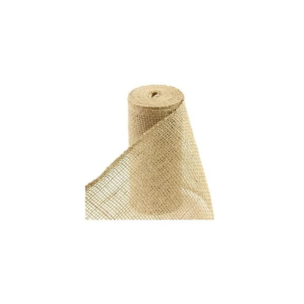Flower Bee Floral Supply Natural Burlap Ribbon Organic 10 Yards (4 Inch or 6 Inch) Wide Non Wired Edge 30 Feet Choose Width (1) (4 Inch Burlap)
