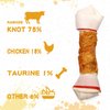 PAWUP Dog Treat Rawhide Bones with Chicken (6.5", 4pcs), Dog Chews Beefhide Treats w/Taurine, 10.5 oz