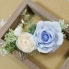 MAFELOE Artificial Flower Bridal Hair Comb, Wedding Hair Side Comb, Hair Accessories for Women and Girls-Light Blue+Beige