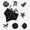 Halloween Headbands for Women, Crochet Bandana Black Head Scarf with Gothic Hair Accessories Halloween Hair Clips, Y2K Accessories Spider Rhinestone Barrettes Cute Bandanas for Hair Halloween Gifts