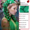 BASEMMAHER Green Braiding Hair Extensions for Women Girls 24 Inch Ombre Jumbo Color Hair Soft High Temperature Resistance Synthetic Braiding Hair Twist Crochet Braids Hair 2 Pcs