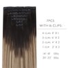 WENNALIFE Genius Seamless Clip in Hair Extensions Human Hair 130g 7pcs 18 Inch Ultra Invisible 50% Thinner Seamless Hair Extensions Clip In Dark Brown to Chestnut Brown and Dirty Blonde Highlighted