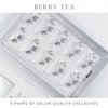 Sicurl The Berry Tea Lashes, Natural Airy Eyelashes, minimal makeup look, Individual Lashes, Easy to Apply, No Lash Glue Included, 5 Sets of Eyelashes