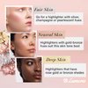 Highlighter Palette Highlighter Makeup Iluminador - Glow Bronzer Powder Makeup Highlighter Kit With Mirror - 4 Highly Pigmented Face Highlighter Shimmer Colors - Vegan, Cruelty Free & Hypoallergenic