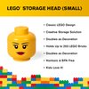 Room Copenhagen, LEGO Storage Heads Stackable Storage Container - Buildable Organizational Bins for Kid’s Toys and Accessories - 6.30 x 6.30 x 7.28in - Small, Girl, Holds 250 Bricks