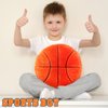 Jetec 2 Pcs Sports Pillow Fluffy Soft Throw Pillow Cute Shaped Sports Decor Round Plush Pillow Sport Theme Cushion Stuffed Pillow for Bedroom Decoration (Basketball)