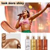 Shimmer Body Oil Waterproof Body Luminizer Bronze, Face Brighten Moisturizing Long Lasting Liquid Illuminator Highlighter, Shimmer Body Glitter Oil Summer Makeup Glow