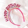 Doneace Happy Birthday Headband, Happy Birthday Crowns for Women Girls Kids, Glitter Birthday Girl Tiara Hairband, Cute Birthday Headpiece for Party Favors Hair Accessories Decorations 1Pcs Hot Pink