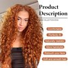 Orange Curly Wig for Women 26 Inch Long Curly Wigs Synthetic Ginger Orange Middle Part Curly Wigs for Women Daily Party Cosplay Use