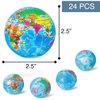 24 Pack - Mini Soft Foam Earth Squeeze Balls, 2.5" Toy Stress Relief Bulk Educational Novelties for Kids, School, Classroom, Party Favors, Rewards (Globe (2.5"))