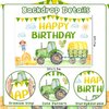 Sursurprise Tractor Birthday Decorations for Boy, Tractor Birthday Backdrop Banner Cake Topper Balloon for Farm Tractor Birthday Party Supplies