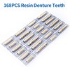 168 Pieces False Teeth Dental Complete Acrylic Resin Denture Teeth, 6 Sets Whole Teeth Synthetic Polymer Denture Tooth, 23 Shade A2 Upper + Lower Dental Materials for Replacement, DIY, or Halloween