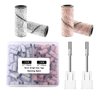 Nail Drill Bit Small Sanding Bands for Nail Drill, Corfulra Upgrade Mini Sanding Bands with 2 Mandrel Bits, 100Pcs #150#240 Grit Nail File for Acrylic Nails,Cuticle,Nail Tech Must Haves, White & Pink