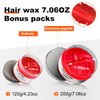 Hair Wax Color 7.06 Oz Hair Dyeing Styling Clay Mud, Included 2 Hair Dye Color Brush + 3 Shawl + Rat Tail Comb + 5 Hair Clips Styling Tools Set, Coloring Cream for Party Cosplay Easy Cleaning (Red)
