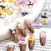 Akutoer 70PCS Kawaii Nail Art Charms 3D Cute Cat Resin Jelly Gummy Sweet Candy Slime Making Ornament Nail Decoration Accessories for DIY