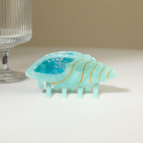 Sea Conch Hair Clip,Acetate Claw Clips,Hair Clips for Women,Green